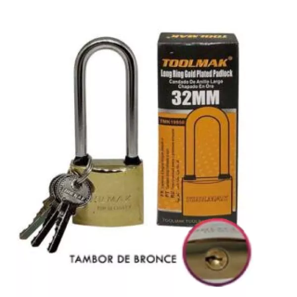 CANDADO TOOLMAK - ARO LARGO 30 MM