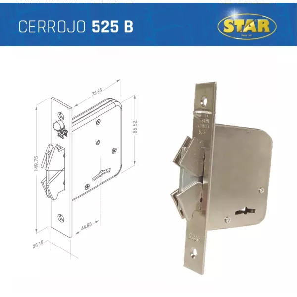 Cerrojo Star 525 Pta Corrediza - Angular