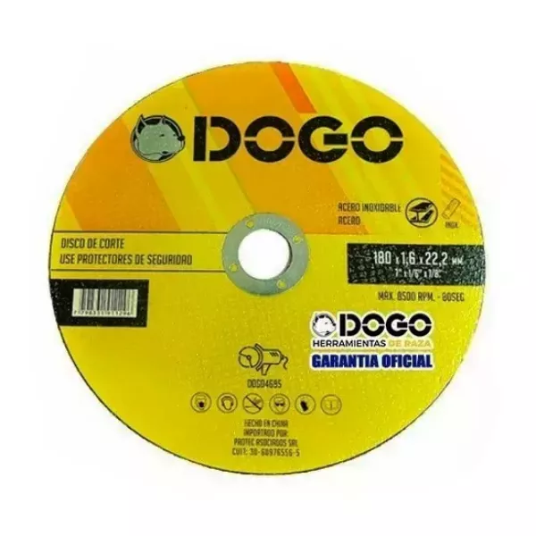 Disco Corte Metal 7" - 1.6 Mm - Dogo