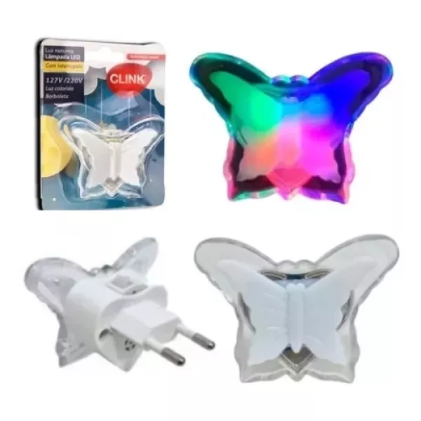 Luz Noche Led - Mariposa Multicolor